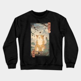 Edo Cat Back Print Crewneck Sweatshirt